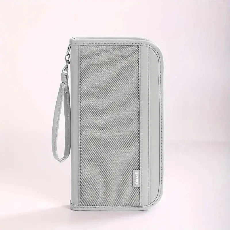 Boarding Passport Ticket Organizer - Secure passport wallet with multiple card slots and quick scan ID, RFID blocking-tan TravelTimesAwait