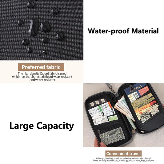 Passport Holder Bag Family Rfid Blocking Passport Wallet Travel Essentials Wallet Travel Document Organizer Credit Cards Case TravelTimesAwait