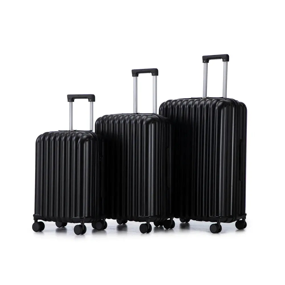 20"/24"/28" 3 Pcs/set in ABS Spinner Wheel Luggage Carry on Suitcase with Cup Holder & USB Port & Phone Holder (Pink) TravelTimesAwait
