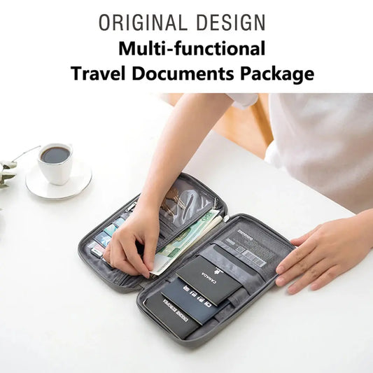 Travel Wallet Family Passport Holder Multi-pockets Waterproof Document Case Organizer Travel accessories Document Bag Cardholder TravelTimesAwait