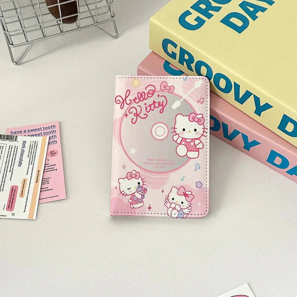 Sanrio Hello Kitty PU Passport Holder Passport Covers Travel Passport Protective Cover ID Credit Card Holder Travel Accessories TravelTimesAwait