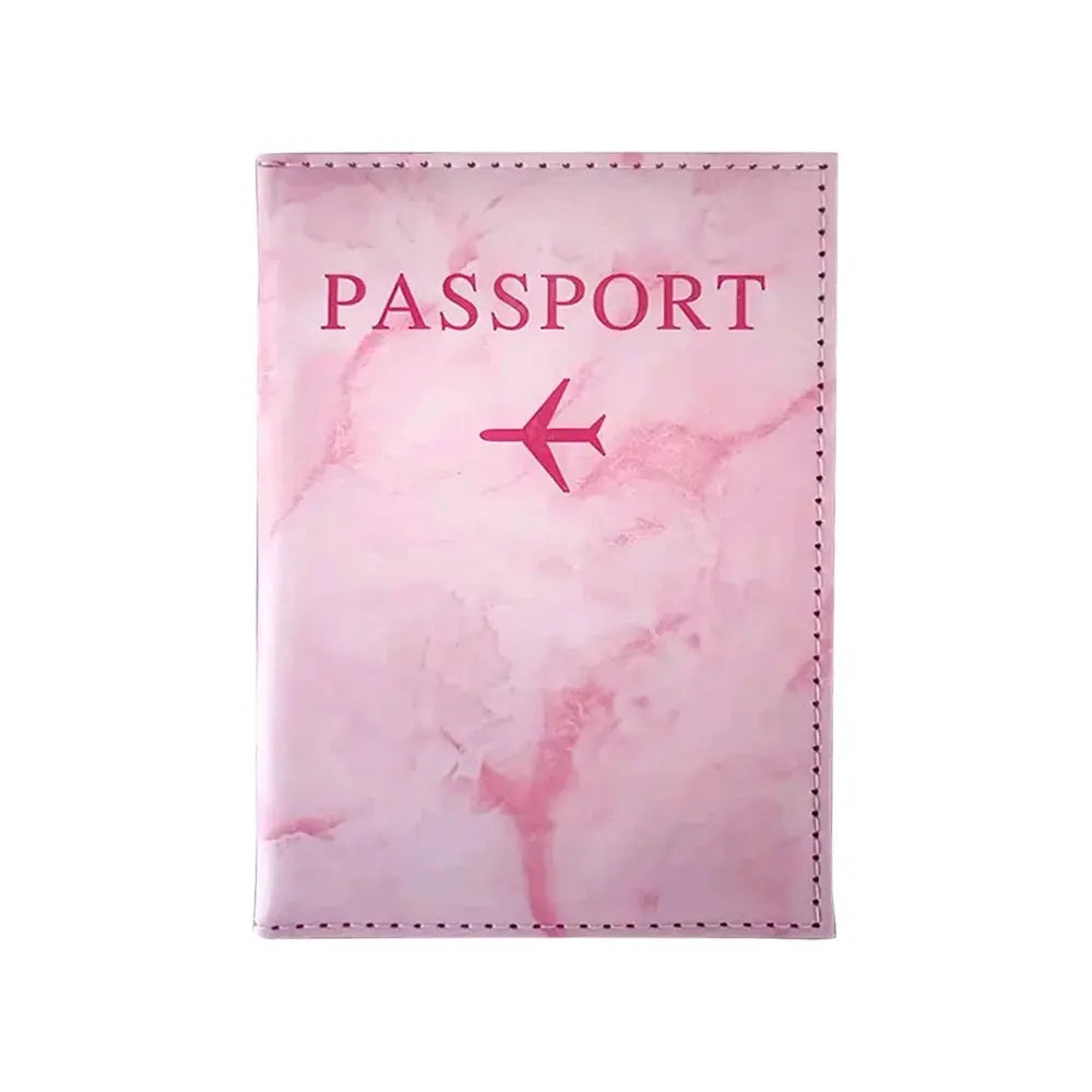 PU Passport Holder Pink Color Ticket Passport Covers Embroidery Label Series ID Credit Card Holder Cover Travel Accessorie TravelTimesAwait