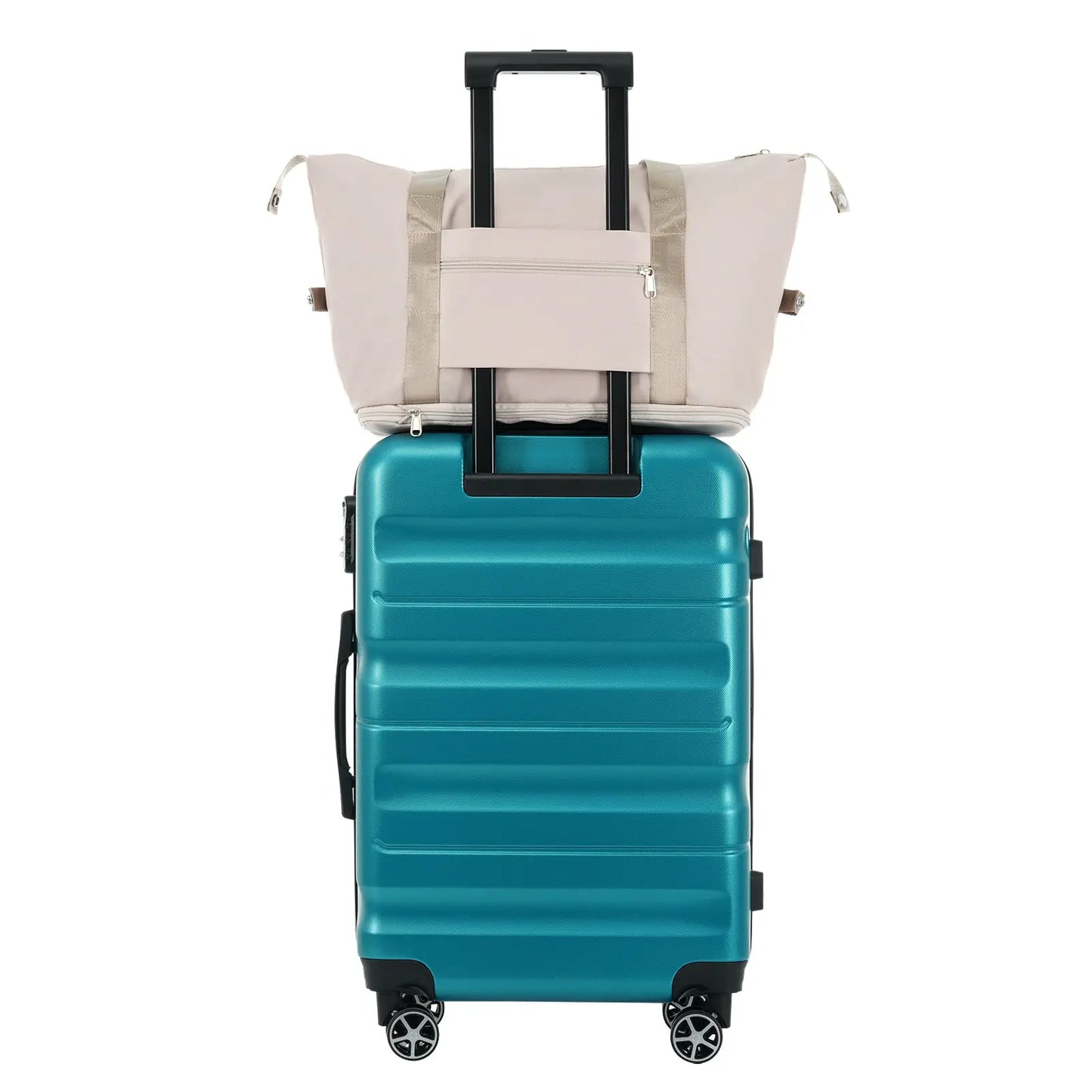 Hardshell ABS Luggage Set - Lightweight & Durable Suitcases with Dual Sangria Beech