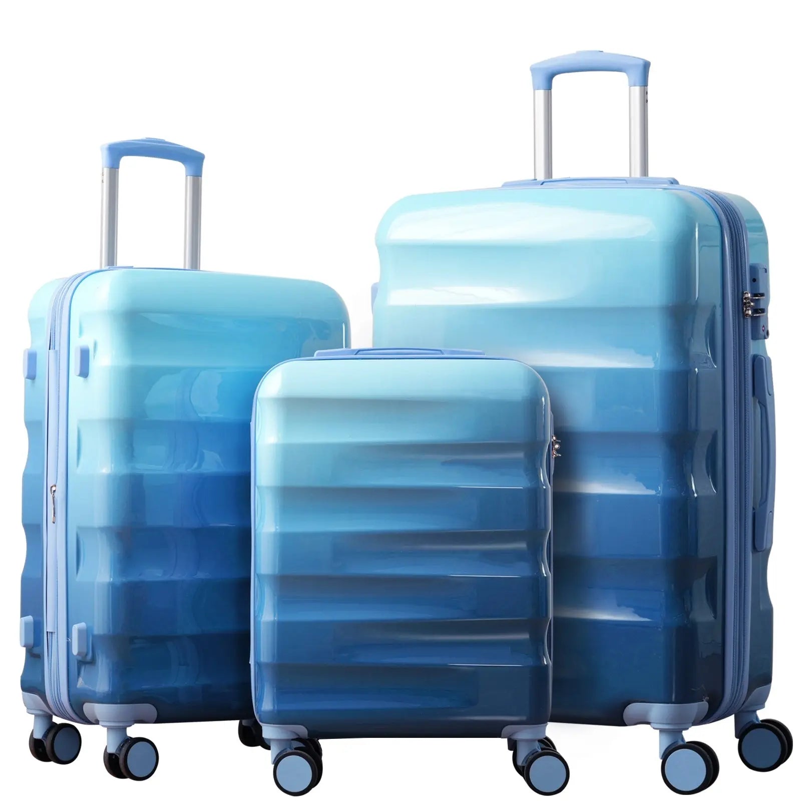 Luggage Set 3 Piece – Hardshell Suitcases with Spinner Wheels and TSA Sangria Beech