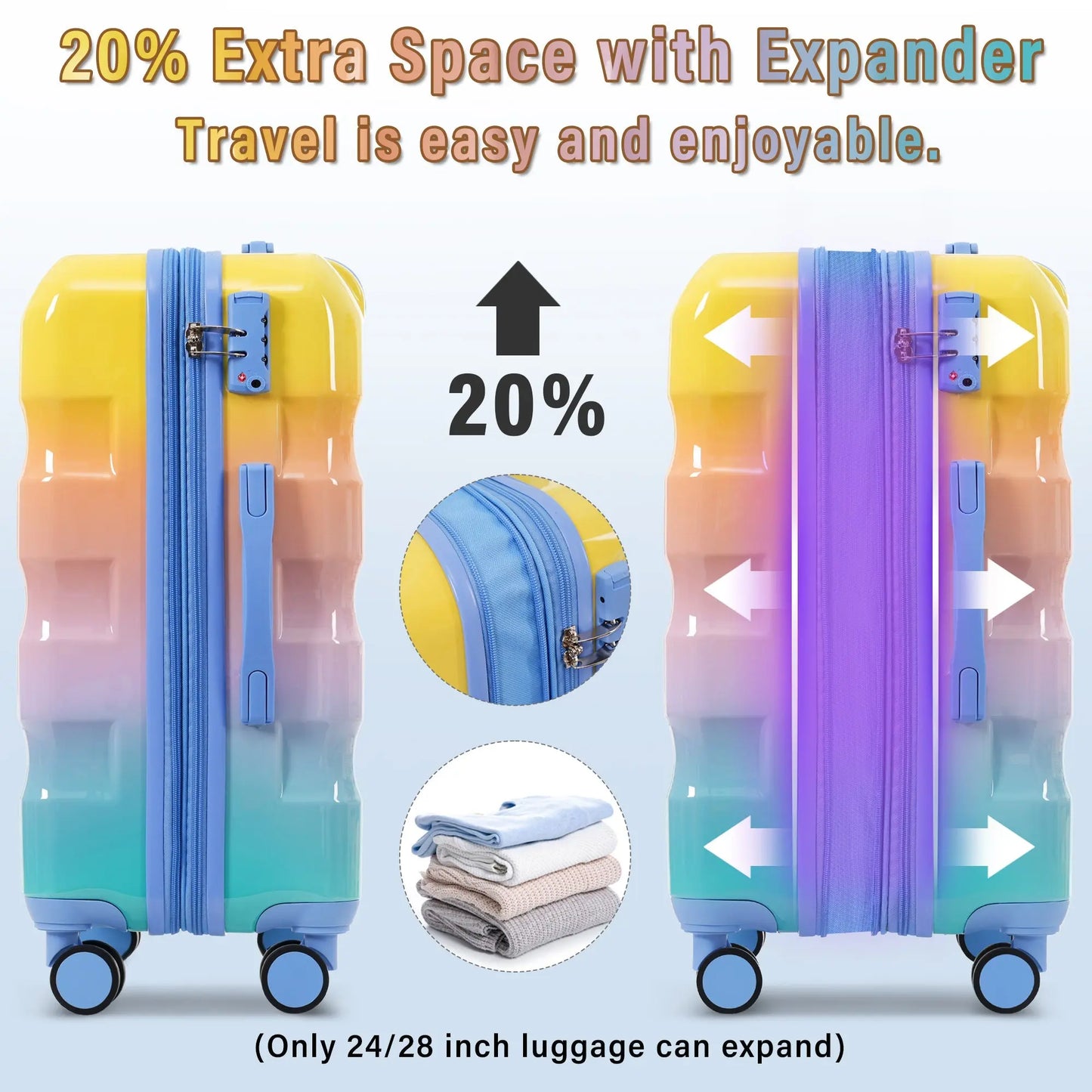 Luggage Set 3 Piece – Hardshell Suitcases with Spinner Wheels and TSA