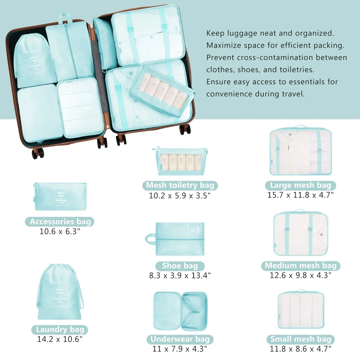 Hardshell Luggage Set with TSA Lock, 360° Spinner Wheels, Lightweight