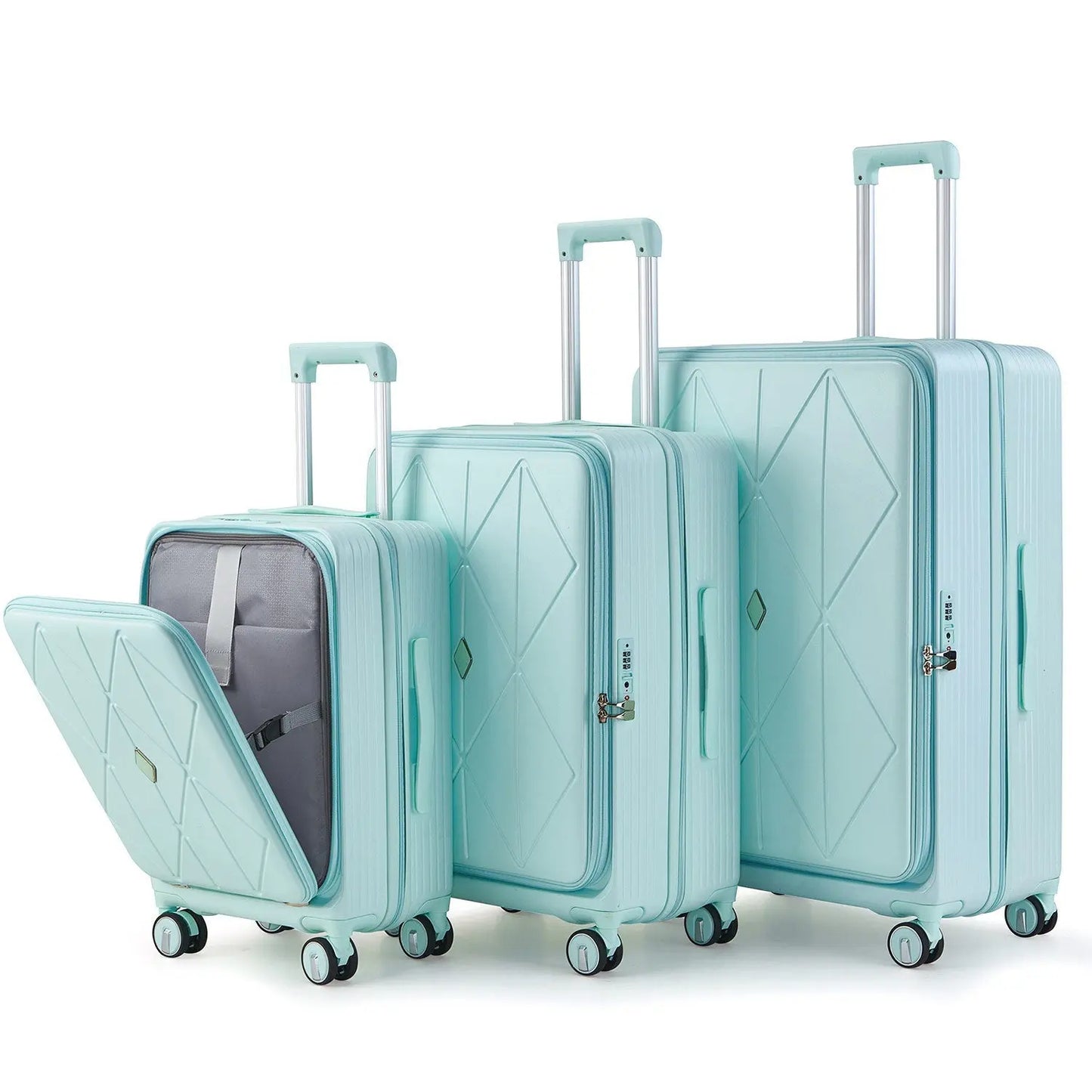 Luggage Sets 3 Piece(20/24/28), Expandable Carry On Luggage with TSA Sangria Beech