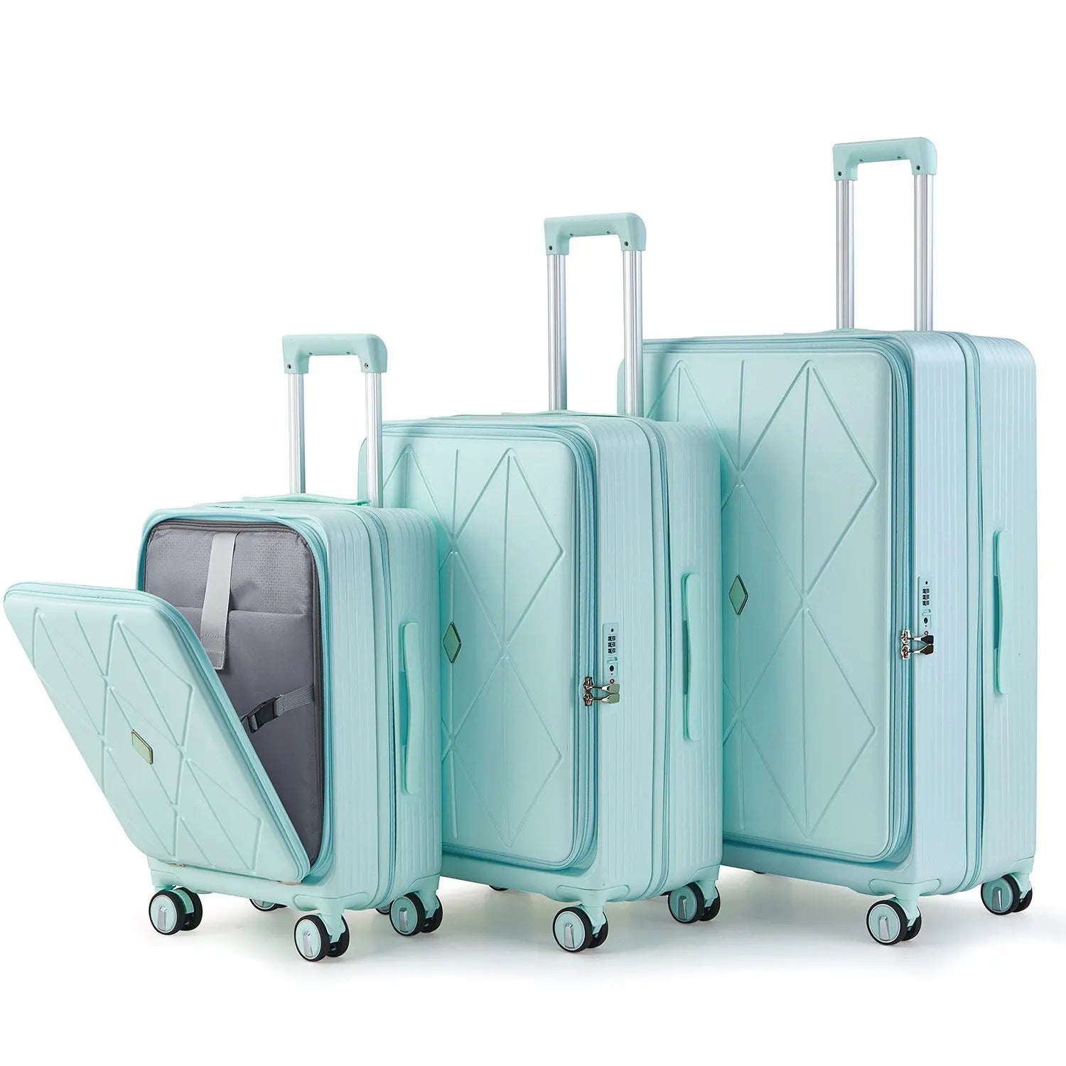 Luggage Sets 3 Piece(20/24/28), Expandable Carry On Luggage with TSA Sangria Beech
