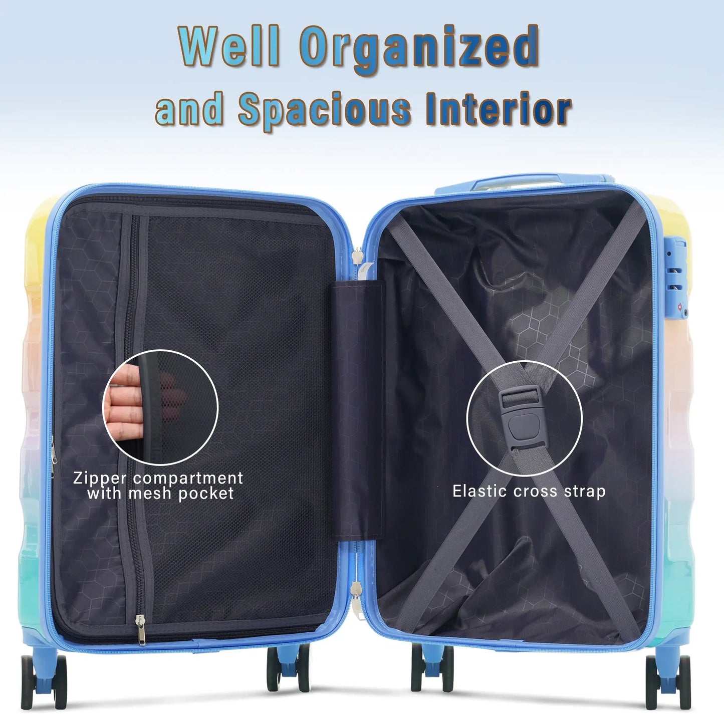 Luggage Set 3 Piece – Hardshell Suitcases with Spinner Wheels and TSA