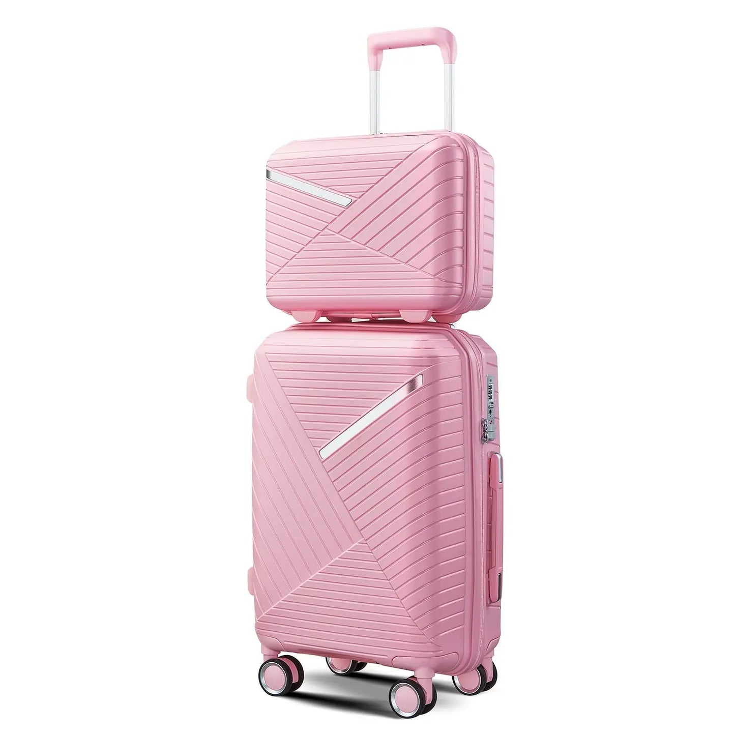 Luggage Sets 4 Piece(14/20/24/28), Expandable Lightweight Suitcase Sangria Beech