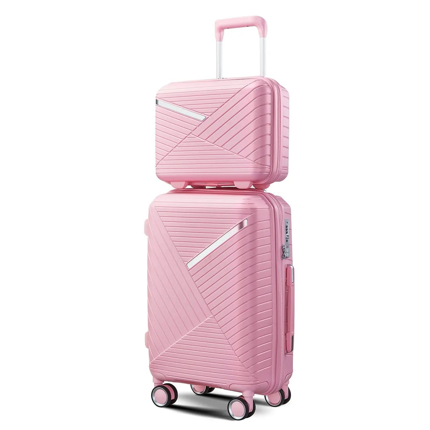Luggage Sets 4 Piece(14/20/24/28), Expandable Lightweight Suitcase Sangria Beech