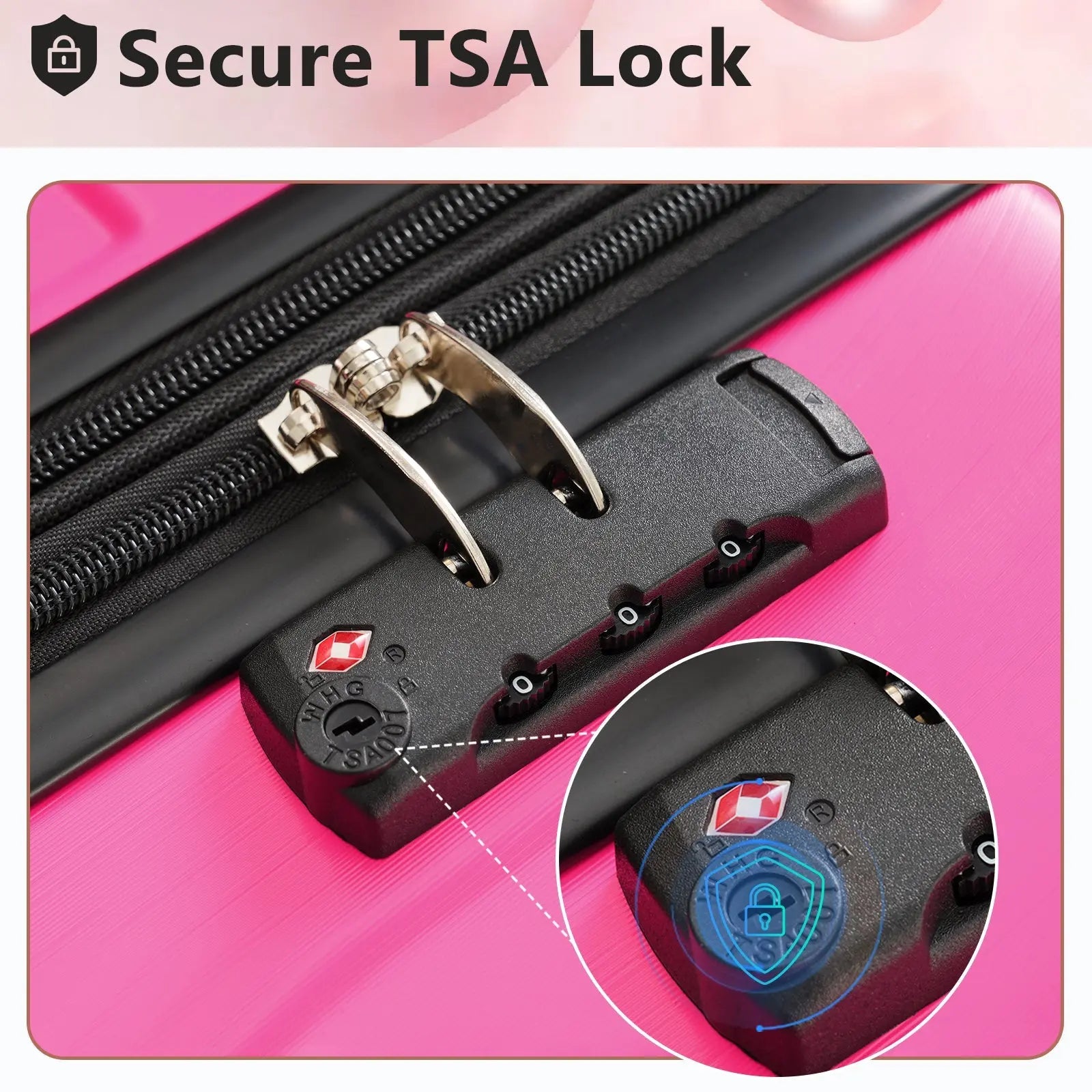 Luggage Sets 3 Piece, Expandable Hard shell ABS Suitcases with Double Sangria Beech