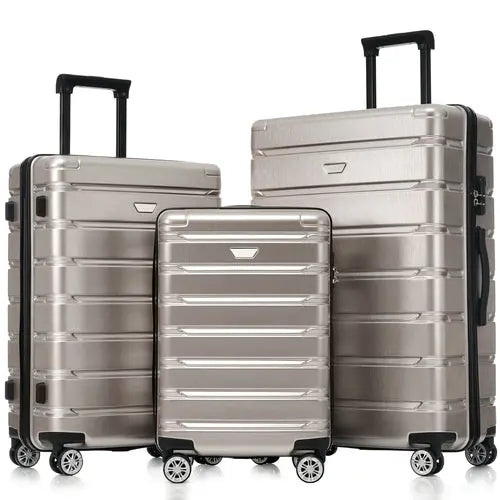 Hardshell Luggage Set 3 Piece, Durable ABS+PC Travel Suitcase with