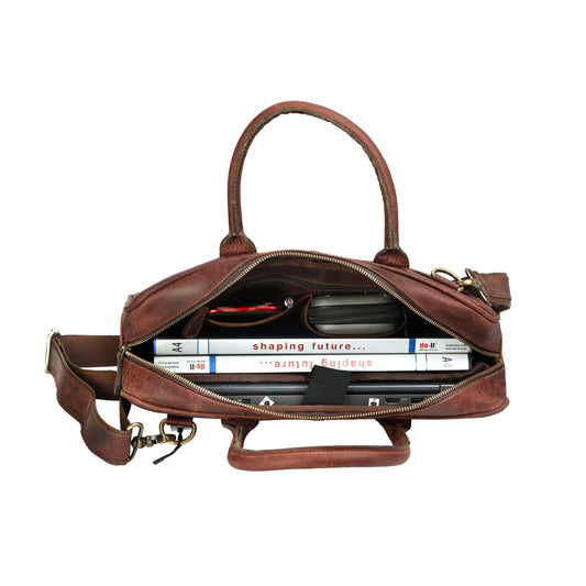 Combo Of 2 ,Buffalo Laptop Briefcase And Leather Small Purse Salmon Alder