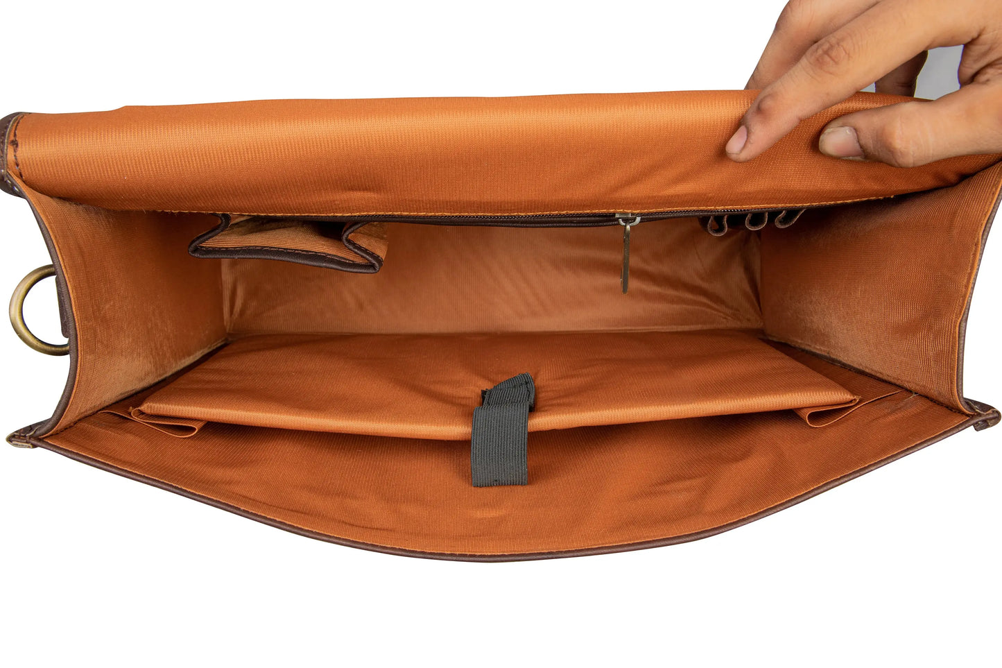 Handmade 15 Inch Black Leather Laptop Messenger Bag For Unisex. Salmon Alder