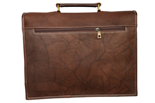 Handmade 15 Inch Black Leather Laptop Messenger Bag For Unisex. Salmon Alder