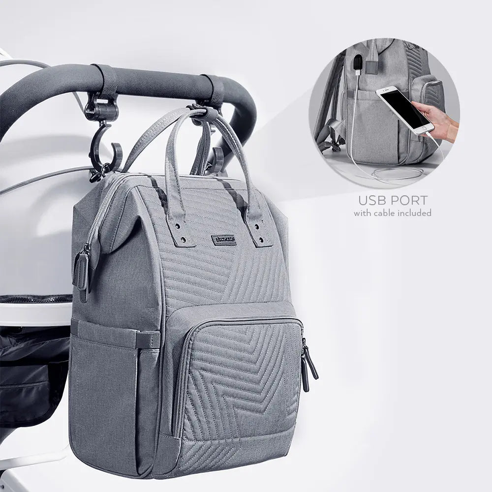 Quilted Diaper Baby Backpack Maroon Chronos