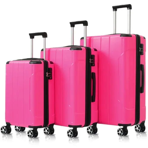 Luggage Sets 3 Piece, Expandable Hard shell ABS Suitcases with Double Sangria Beech