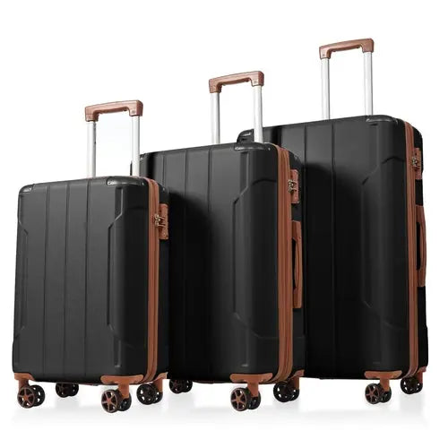 Luggage Sets 3 Piece, Expandable Hard shell ABS Suitcases with Double