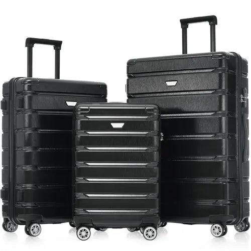 Hardshell Luggage Set 3 Piece, Durable ABS+PC Travel Suitcase with