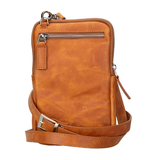 Niagara Leather Crossbody Phone Bag for Men Chocolate Crius