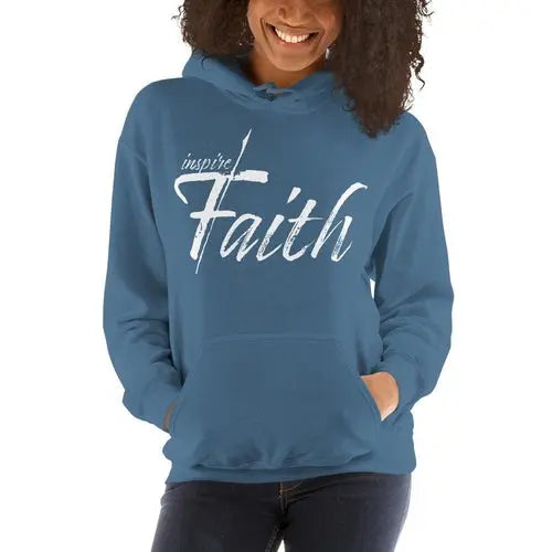 Womens Hoodie - Pullover Hooded Sweatshirt - Graphic/inspire Faith Grey Coco