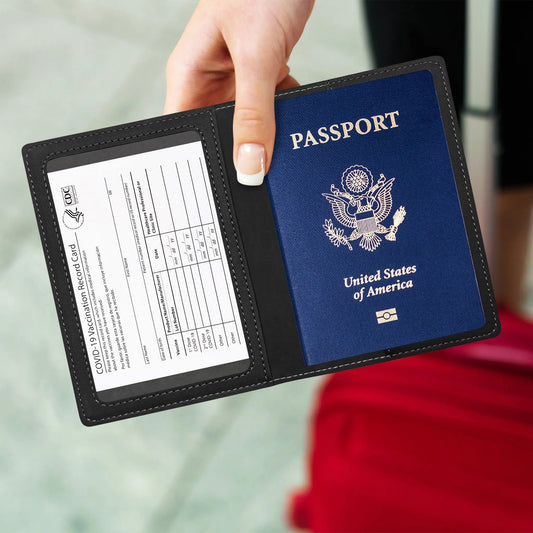 Ciana Vaccine Card and Passport Holder Cerulean Grapevine