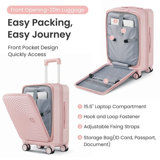 Luggage Sets 3 Piece(20/24/28), Expandable Carry On Luggage with TSA Sangria Beech