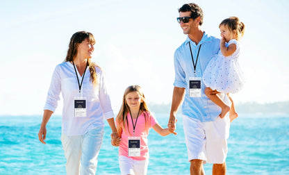 Waterproof Passport & CDC Vaccination Card Holder w/ Lanyard Cerulean Grapevine