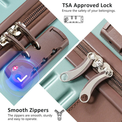 Hardshell Luggage Set with TSA Lock, 360° Spinner Wheels, Lightweight