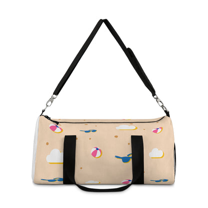 Beach Vibes Duffel Bag | Summer Travel, Gym Bag, Weekend Getaway, Stylish Sports Bag, Fun Cloud Print