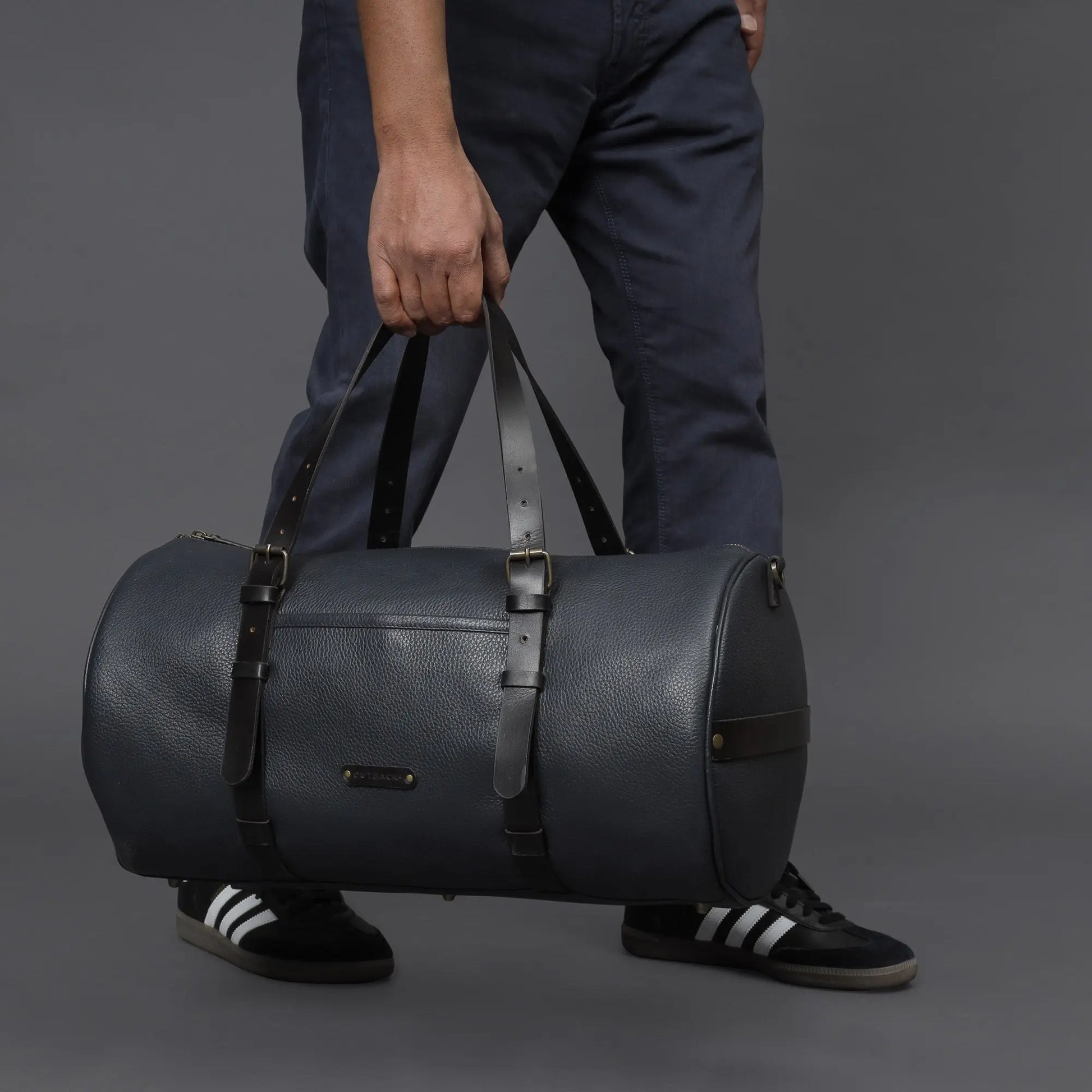 Miami Leather Gym Bag Cyan Beech