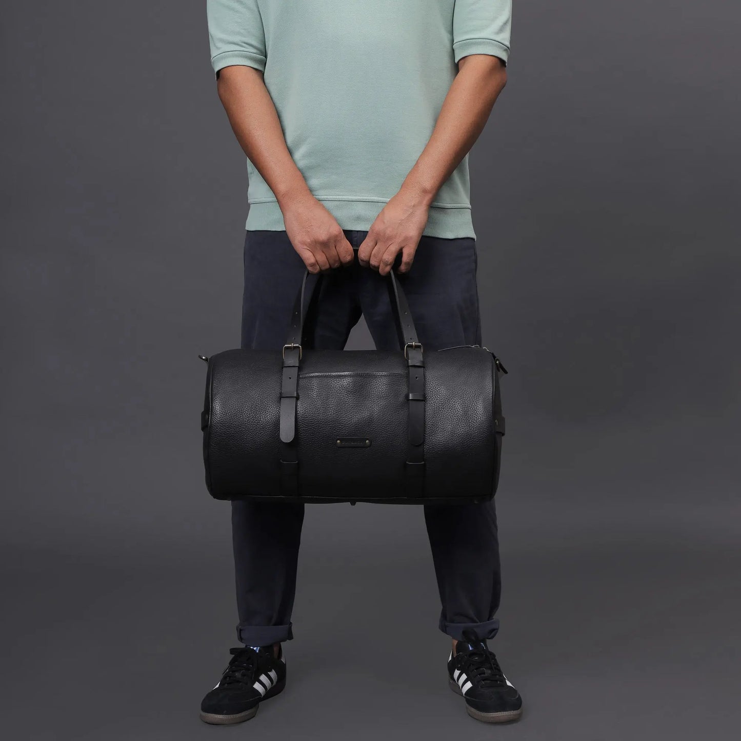 Miami Leather Gym Bag Cyan Beech