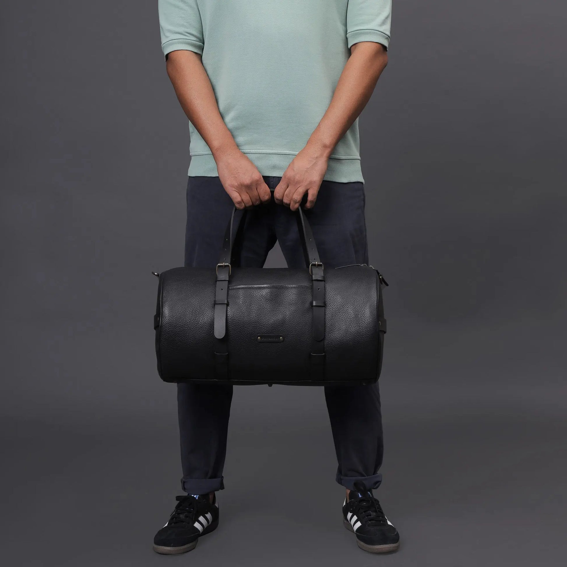 Miami Leather Gym Bag Cyan Beech