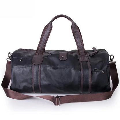 Leather Leisure Travel Duffel Bag For Men And Women Maroon Asteria
