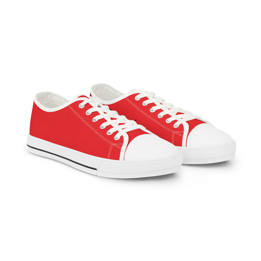 Bold Red Low Top Sneakers for Men, Casual Everyday Shoes, Trendy Footwear, Perfect for Summer, Unique Gift