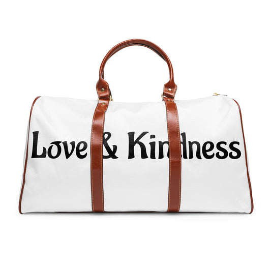 Stylish Waterproof Travel Bag - Love & Kindness Design, Weekend Getaway Bag, Gym Tote, Vacation Essentials, Eco-Friendly Luggage