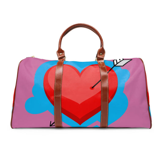 Vibrant Heart Waterproof Travel Bag - Ideal for Adventures, Gym, Weekend Getaways, Valentine's Day, Gifts for Travelers Printify