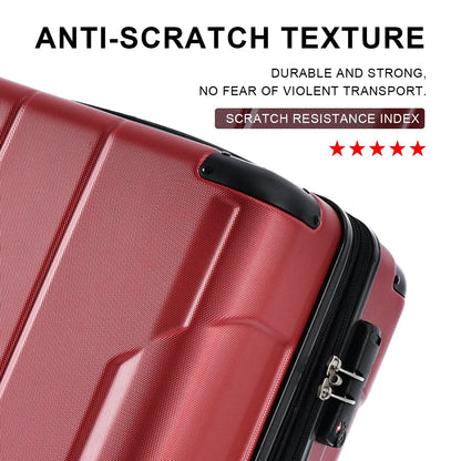 Luggage Sets 3 Piece, Expandable Hard shell ABS Suitcases with Double Sangria Beech