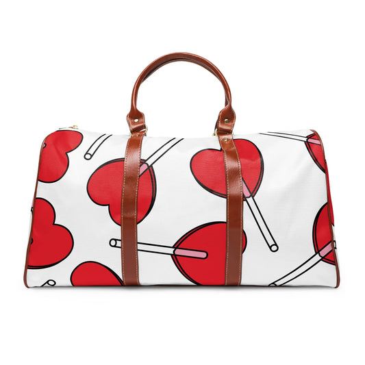 Paramore Waterproof Travel Bag - Heart Design Duffle, Beach Bag, Gym Tote, Vacation Essential, Gift for Travelers, Trendy Luggage Printify