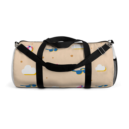 Beach Vibes Duffel Bag | Summer Travel, Gym Bag, Weekend Getaway, Stylish Sports Bag, Fun Cloud Print