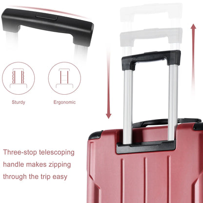 Luggage Sets 3 Piece, Expandable Hard shell ABS Suitcases with Double Sangria Beech
