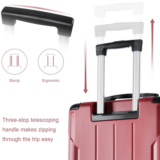 Luggage Sets 3 Piece, Expandable Hard shell ABS Suitcases with Double Sangria Beech