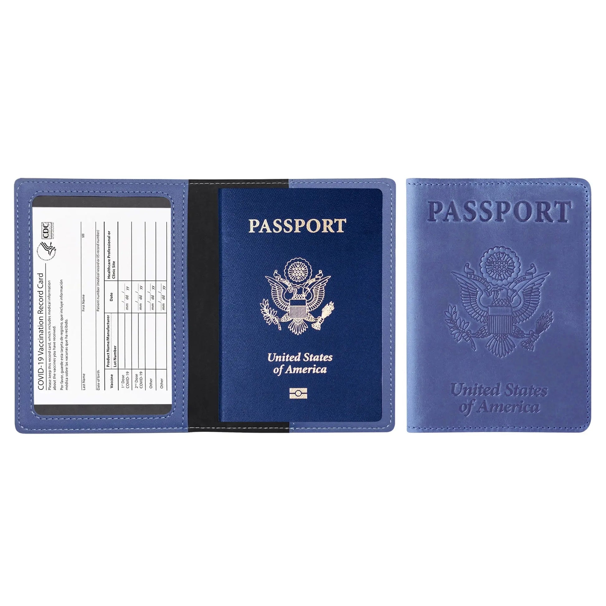 Ciana Vaccine Card and Passport Holder Cerulean Grapevine
