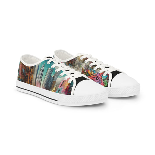 Colorful Artistic Low Top Sneakers, Custom Canvas Shoes, Casual Footwear, Unique Sneaker Gifts, Trendy Streetwear