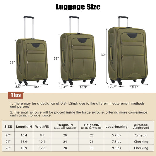 Softside Luggage Expandable 3 Piece Set Suitcase with Duffel Bag Sangria Beech