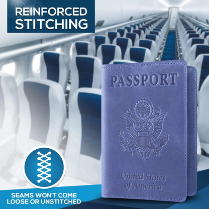 Ciana Vaccine Card and Passport Holder Cerulean Grapevine