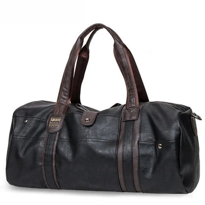 Leather Leisure Travel Duffel Bag For Men And Women Maroon Asteria