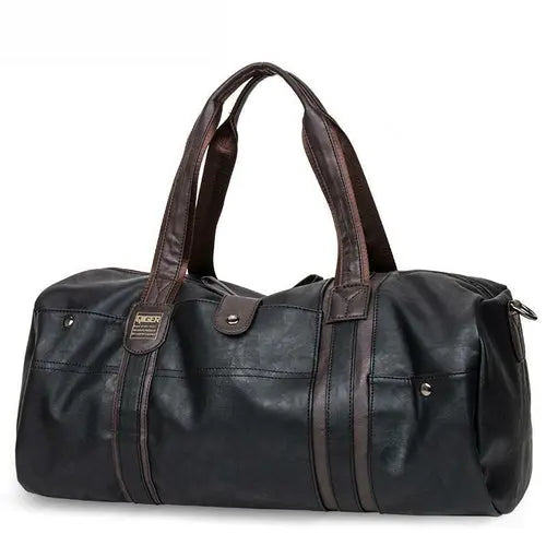 Leather Leisure Travel Duffel Bag For Men And Women Maroon Asteria