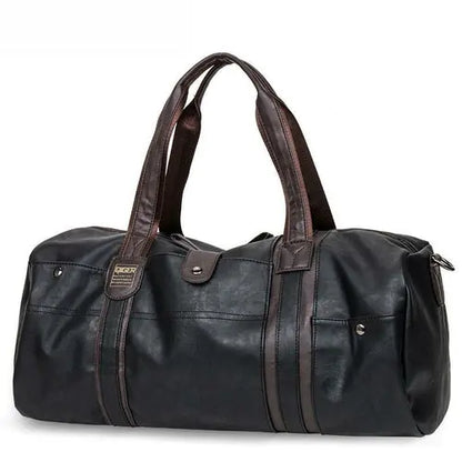 Leather Leisure Travel Duffel Bag For Men And Women Maroon Asteria